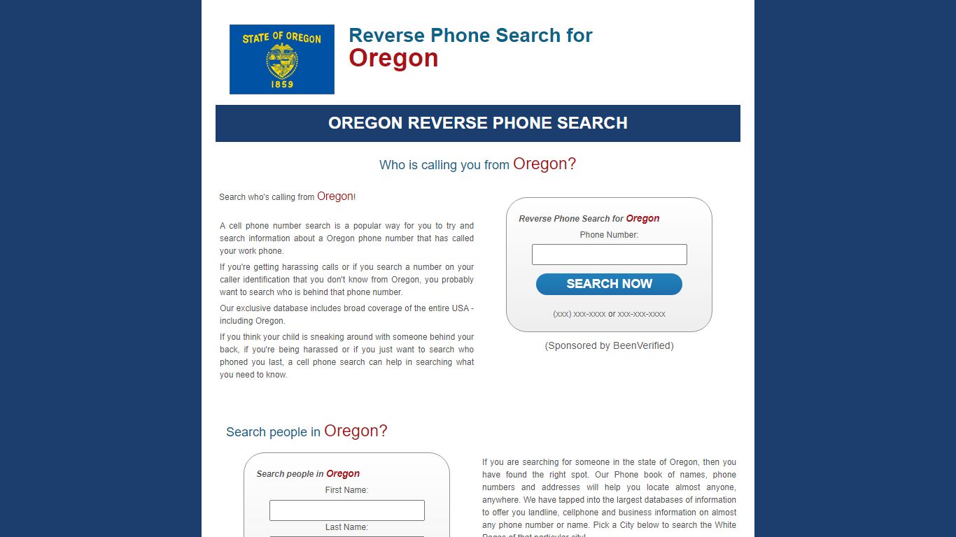 Oregon Reverse Phone Lookup :: Phone Directory for Oregon Phone Numbers